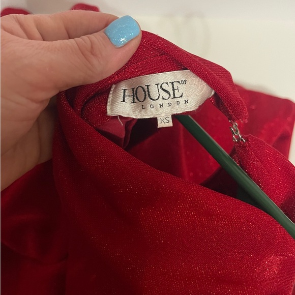 Elegant Red Evening Dress House Of London XS - Picture 2 of 3